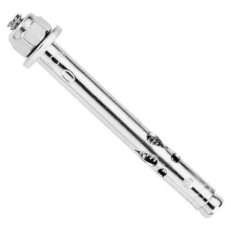 Powers Fasteners Sleeve Expansion Anchor, 1/4" Dia, 2-1/4" L, Carbon Steel Zinc, 100 PK POW 05175S
